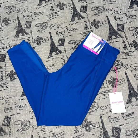 Juicy Couture NWT! Sport Moody Blue Mesh Inserts Essential Legging Size L - Picture 2 of 13